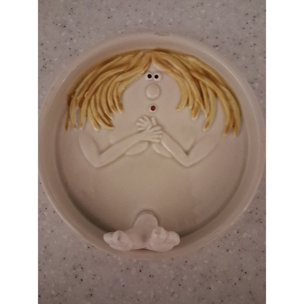 Vtg 1975 FITZ And FLOYD Nude Woman Trinket Dish/Container